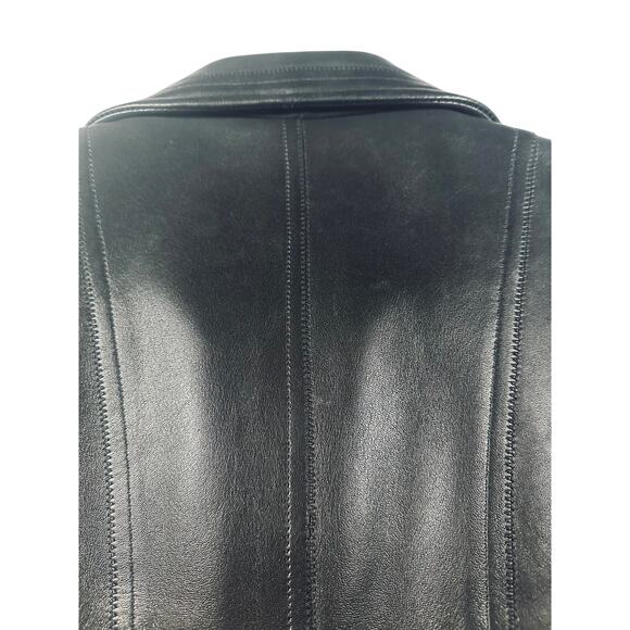 Tailored Black Genuine Leather Jacket, Jones New York, SZ L 12/14 - Picture 5 of 16